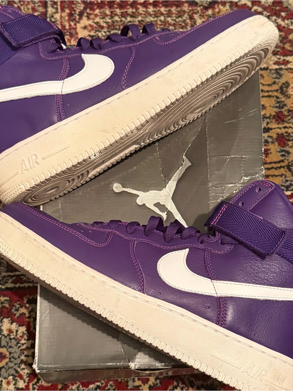 Nike Air Force 1 High Varsity Purple High-Top Sneakers with White Swoosh